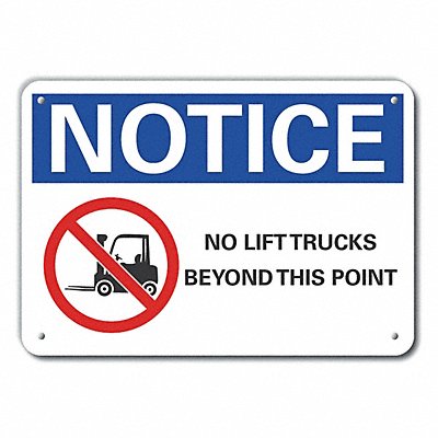 LYLE LCU50050NA14X10 Lift Truck Traffic Note Sign 10x14in Alu