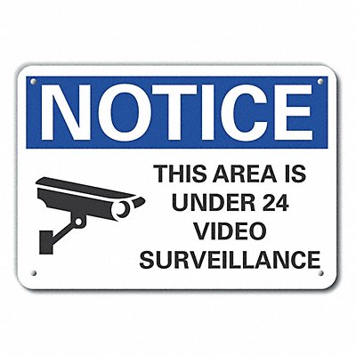 LYLE LCU50053NA10X7 Aluminum Surveillance Notice Sign 7x10in