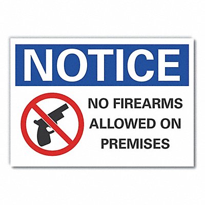 LYLE LCU50056ED10x7 Notice Sign 7 in x 10 in Non-PVC Polymer