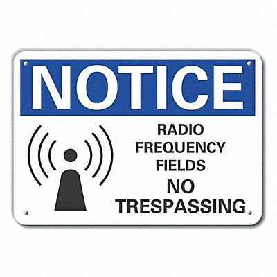 LYLE LCU50062RA10X7 Reflective Radio Fields Notice Sign 7x10in