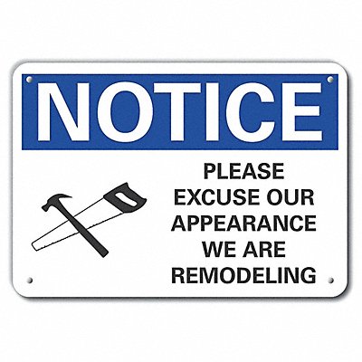 LYLE LCU50065NP10X7 Plastic Cnstrction Area Notice Sign 7x10in