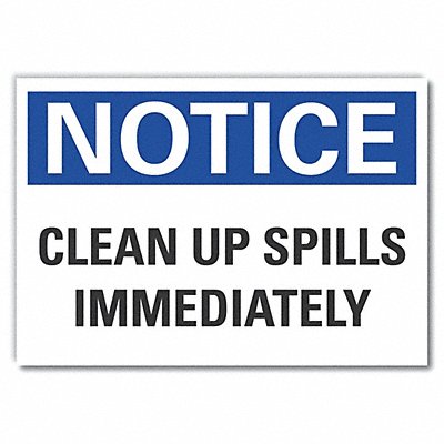 LYLE LCU50135ED10x7 Notice Sign 7 in x 10 in Non-PVC Polymer