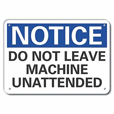 LYLE LCU50154NA14X10 Alum Machine Operation Note Sign 10x14in