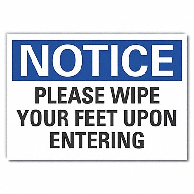 LYLE LCU50174ED10x7 Notice Sign 7 in x 10 in Non-PVC Polymer
