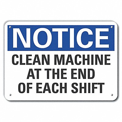 LYLE LCU50188RA10X7 Reflective Cleaning Notice Sign 7x10in Alum