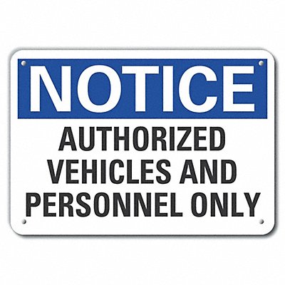 LYLE LCU50192RA10X7 Notice Sign 7 in x 10 in Aluminum