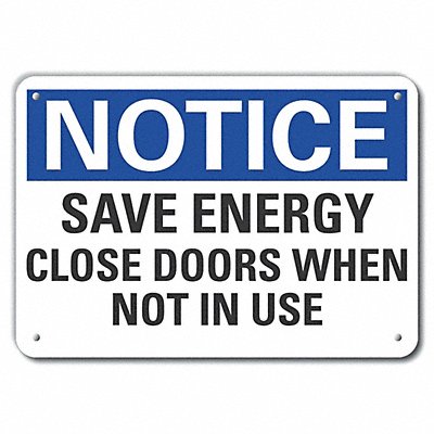 LYLE LCU50194RA14X10 Door Instrction Notice Sign 10x14in Alum