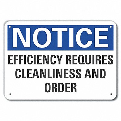 LYLE LCU50198RA14X10 Reflective Cleaning Notice Sign 10x14in Alum