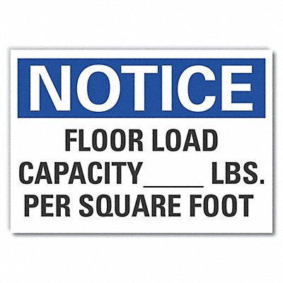 LYLE LCU50219ED14x10 Notice Sign 10inx14in Non-PVC Polymer