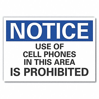 LYLE LCU50222ED10x7 Notice Sign 7 in x 10 in Non-PVC Polymer