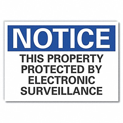 LYLE LCU50232RD14X10 Surveillance Notice Reflective Label 10x14in