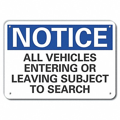 LYLE LCU50233NA14X10 Aluminum Inspection Notice Sign 10x14in