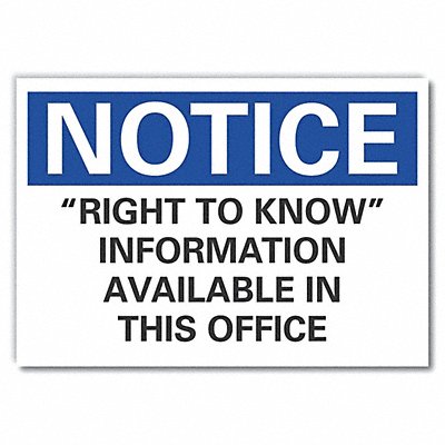 LYLE LCU50238ND10X7 Information Notice Lbl 7x10in Polyester