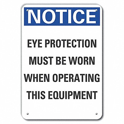 LYLE LCU50262NA10X7 Alum Eye Notice Sign 10x7in Alum