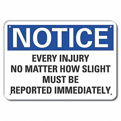 LYLE LCU50275NP10X7 Plastic Accident Report Note Sign 7x10in