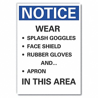 LYLE LCU50279ED10x14 Notice Sign 10in x 14in Non-PVC Polymer