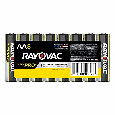 RAYOVAC ALAA8 Battery Alkaline AA Everyday PK8