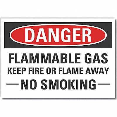 LYLE LCU40634ND7X5 Flammable Gas Danger Lbl 5x7in Polyest