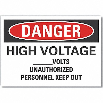 LYLE LCU40645ED14x10 Danger Sign 10inx14in Non-PVC Polymer