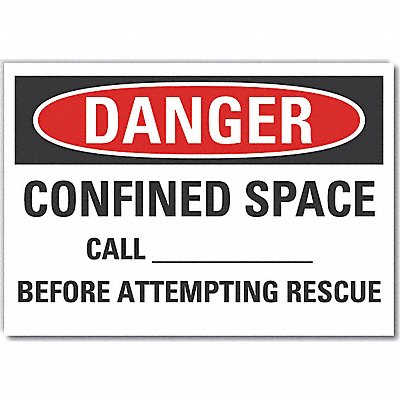 LYLE LCU40663ED14x10 Danger Sign 10in x 14in Non-PVC Polymer