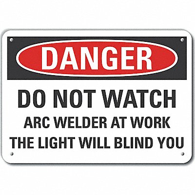 LYLE LCU40665NA10X7 Alum Welding Danger Sign 7x10in Alum