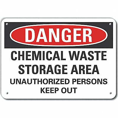 LYLE LCU40668RA10X7 Reflective Chemicals Danger Sign 7x10in Alum
