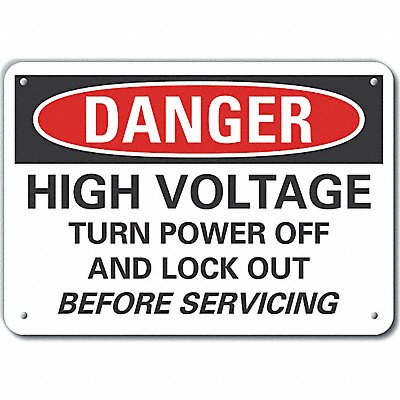 LYLE LCU40669NP10X7 High Voltage Danger Sign 7inx10in Plastc