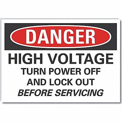 LYLE LCU40669ND7X5 High Voltage Danger Lbl 5x7in Polyester