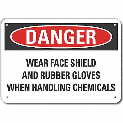 LYLE LCU40673NA10X7 Alum Eye Hand Danger Sign 7x10in Alum