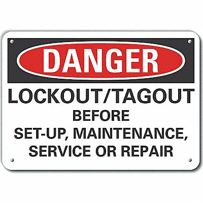 LYLE LCU40677NA14X10 Alum Lockout Tagout Danger Sign 10x14in
