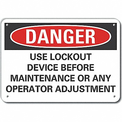 LYLE LCU40686NA14X10 Lockout Tagout Danger Sign 10x14in Alum