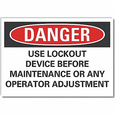 LYLE LCU40686ED14x10 Danger Sign 10in x 14in Non-PVC Polymer