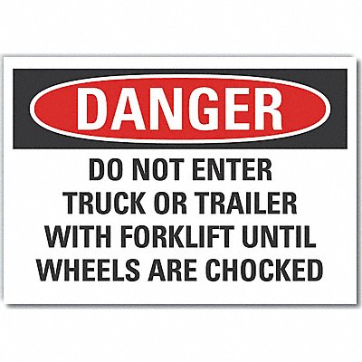 LYLE LCU40690RD5X35 Chock Wheels Danger Reflective Label 3.5inx5in