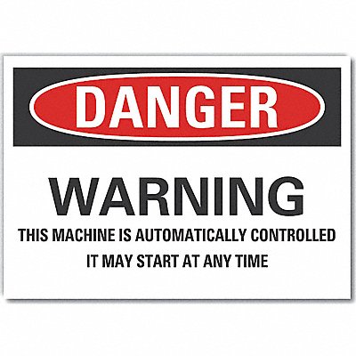 LYLE LCU40696RD7X5 Machine Operat Danger Reflective Label 5x7in