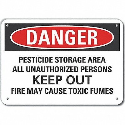 LYLE LCU40702NA14X10 Alum Pesticide Danger Sign 10x14in Alum