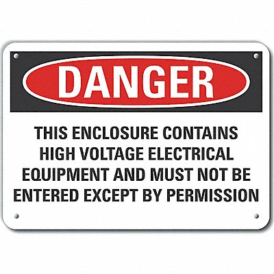 LYLE LCU40714NP14X10 High Voltage Danger Sign 10x14in Plastic