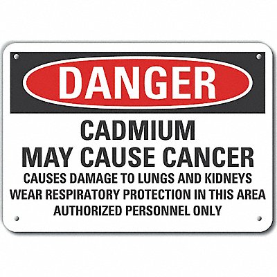 LYLE LCU40717NA10X7 Alum Cadmium Danger Sign 7x10in Alum