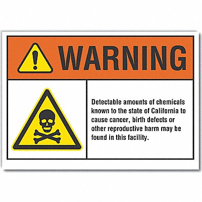LYLE LCU60002ED10x7 Warning Sign 7in x 10in Non-PVC Polymer