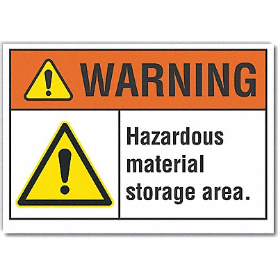 LYLE LCU60005ND14X10 Hazardous Material Warning Lbl 10x14in Polyest