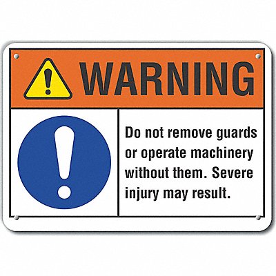 LYLE LCU60006NA14X10 Alum Machine Guards Warning Sign 10x14in