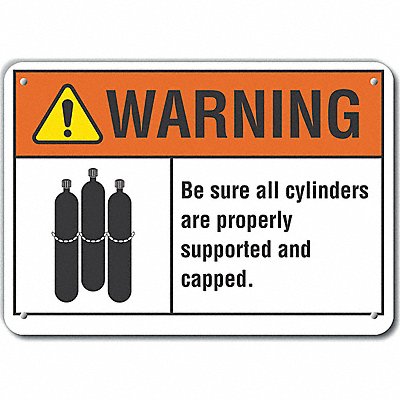LYLE LCU60018NA10X7 Alum Cylinder Handling Warning Sign 7x10in