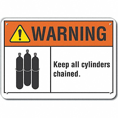 LYLE LCU60019NA10X7 Alum Cylinder Handling Warning Sign 7x10in
