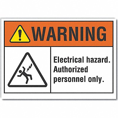 LYLE LCU60021RD5X35 Elec Hazard Warning Reflective Label 3.5x5in