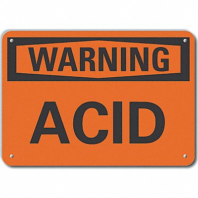 LYLE LCU60069RA14X10 Reflective Acid Warning Sign 10x14in Alum