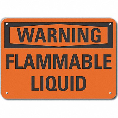 LYLE LCU60090NA14X10 Alum Flammable Liquid Warning Sign 10x14in