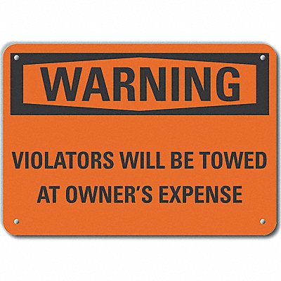 LYLE LCU60137NA14X10 Alum No Parking Warning Sign 10x14in