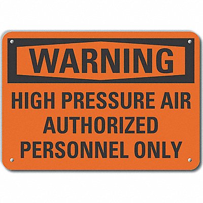 LYLE LCU60140NA14X10 Alum High Pressure Warning Sign 10x14in