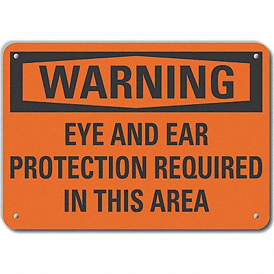 LYLE LCU60143NA14X10 Alum Eye Ear Warning Sign 10x14in Alum