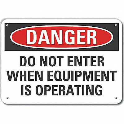 LYLE LCU40584NA14X10 Machine Operation Danger Sign 10x14in Alum