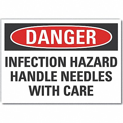 LYLE LCU40591ND5X35 Infection Hazard Lbl 3.5x5in Polyester